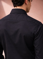 Black Party Wear Shirt in Japanese Fabric with Embroidery