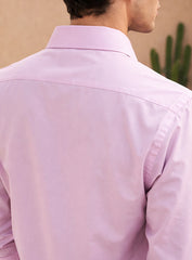 Pink Cotton Satin Party Wear Shirt with Brooch Work & Mix-Match Design