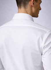 White Cotton Satin Lounge Shirt with Mix-Match Design