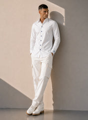 White Hand-Painted Cotton Shirt