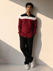 Bordeaux Drift Cotton Satin Shirt