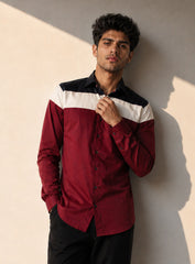Bordeaux Drift Cotton Satin Shirt