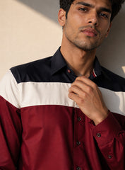 Bordeaux Drift Cotton Satin Shirt