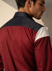 Bordeaux Drift Cotton Satin Shirt