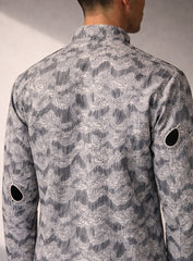 Off White Silk Kurta Pajama Set with Embroidery