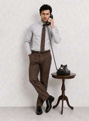 Light Grey Cotton Satin Classic Formal Shirt