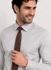 Light Grey Cotton Satin Classic Formal Shirt