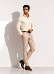 Light Lemon Cotton Satin Classic Formal Shirt