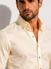 Light Lemon Cotton Satin Classic Formal Shirt