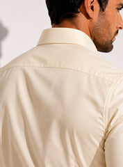 Light Lemon Cotton Satin Classic Formal Shirt