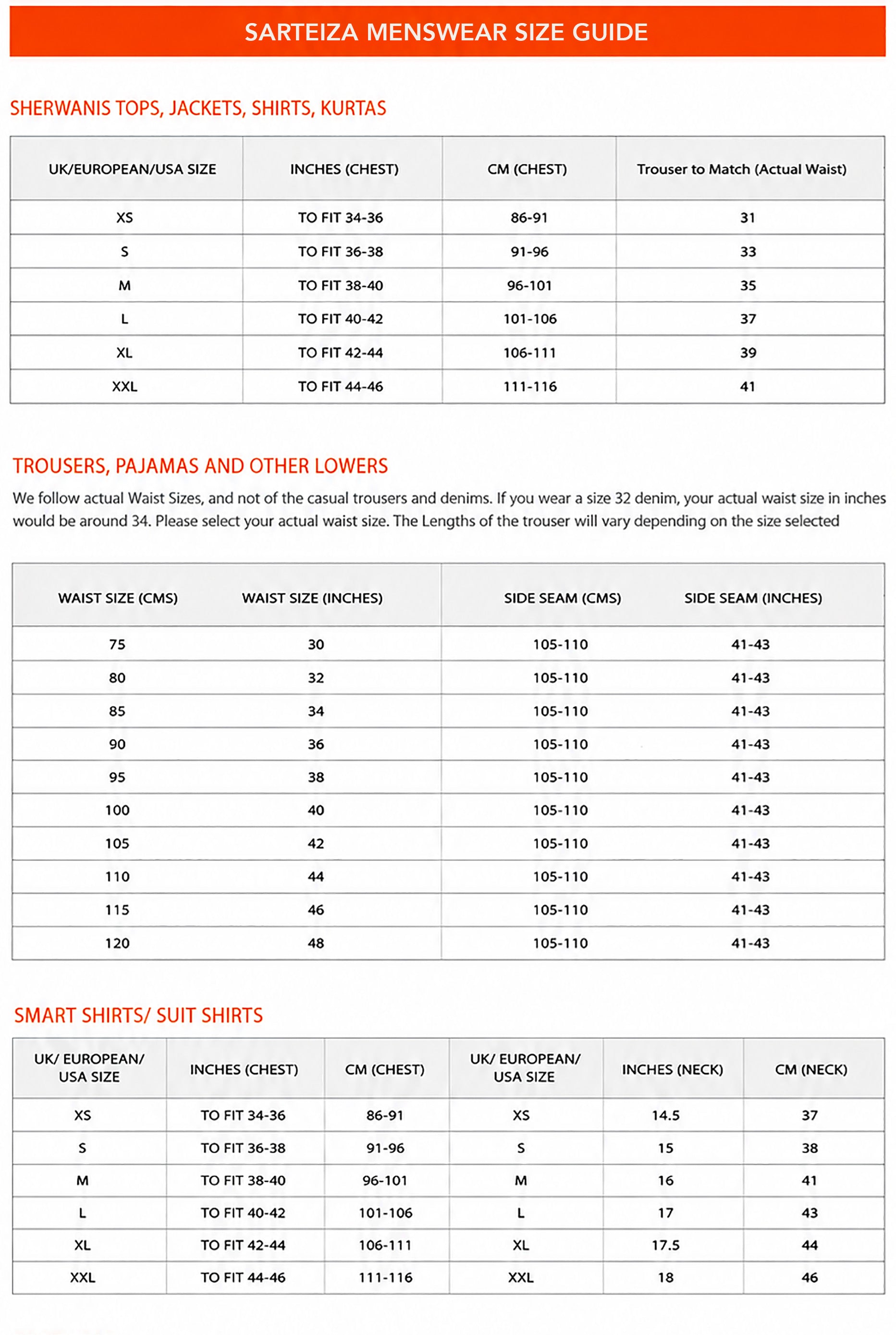 Size Chart