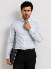 Sky Blue Cotton Satin Classic Formal Shirt